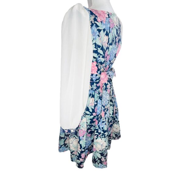 Vintage 80s Womens Floral Granny Cottagecore Sheer Sleeve Dress X-Small / Small - Picture 8 of 13